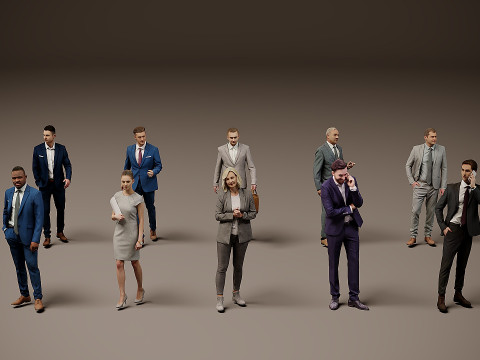 Collection of office workers x 10 03 Modello 3D