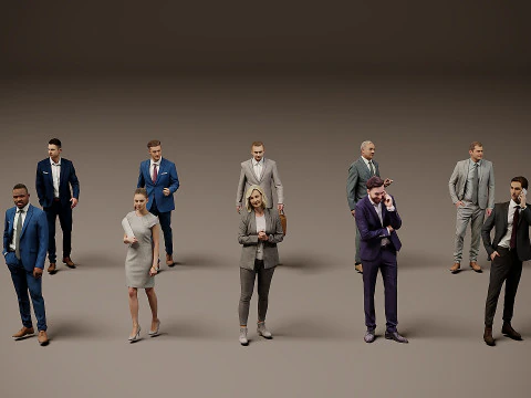 कार्यालय कर्मियों का संग्रह x 10 03 3D मॉडल