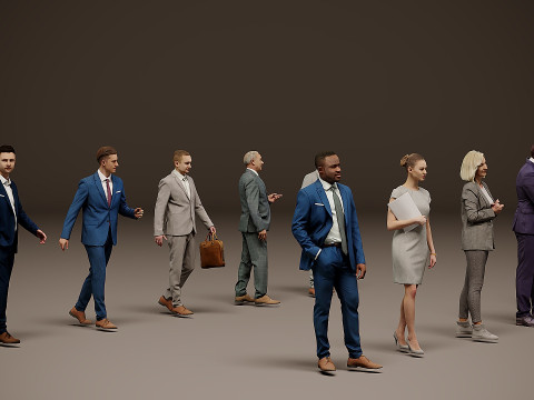 Collection of office workers x 10 03 3D 模型
