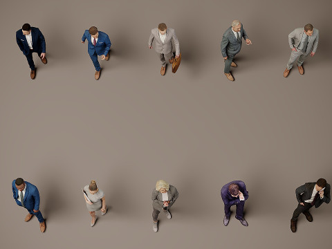 Collection of office workers x 10 03 3D 模型