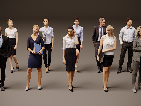 Collection of office workers x 10 04 Modello 3D