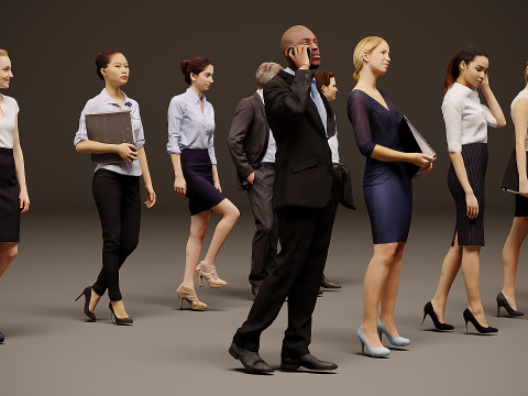 Collection of office workers x 10 04 3D 模型