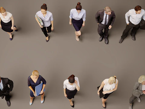 Collection of office workers x 10 04 3D Model