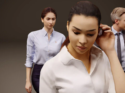 Collection of office workers x 10 04 3D Model