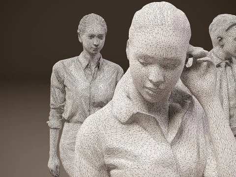Collection of office workers x 10 04 3D Model