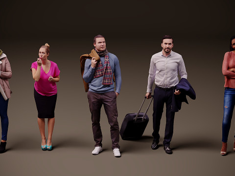Collection of people x 5 01 3D Model
