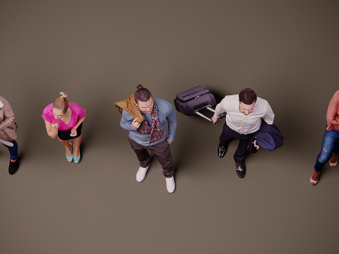 Collection of people x 5 01 Model 3D
