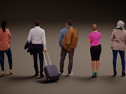 Collection of people x 5 01 Model 3D