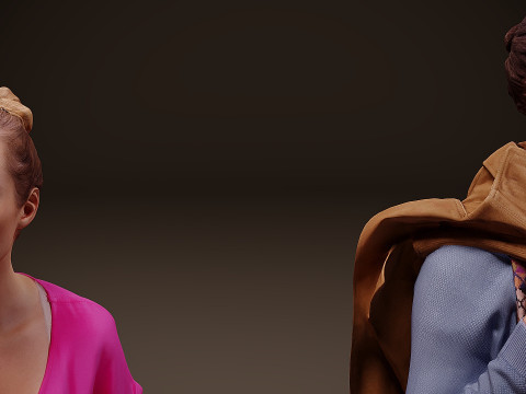 Collection of people x 5 01 Model 3D