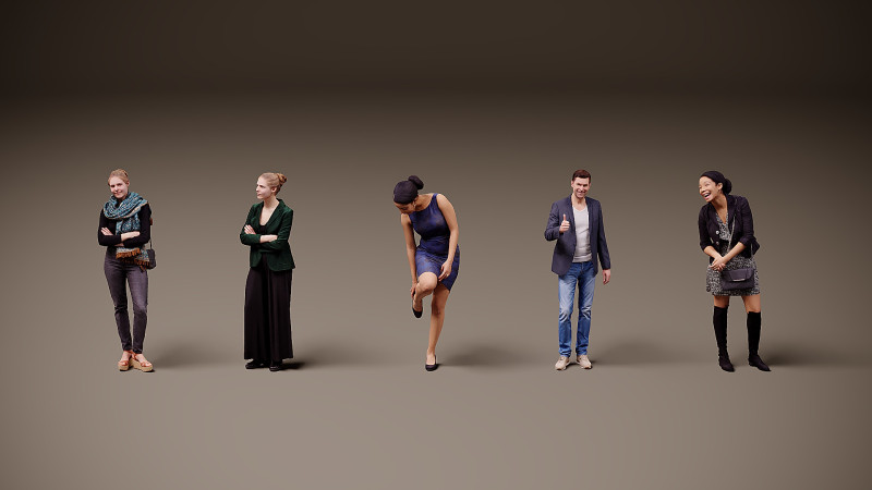 Collection of people x 5 02 Modèle 3D .c4d .max .obj .3ds .fbx .stl .blend 