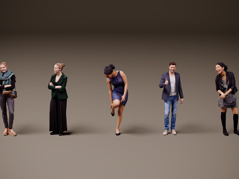 Collection of people x 5 02 3D 모델