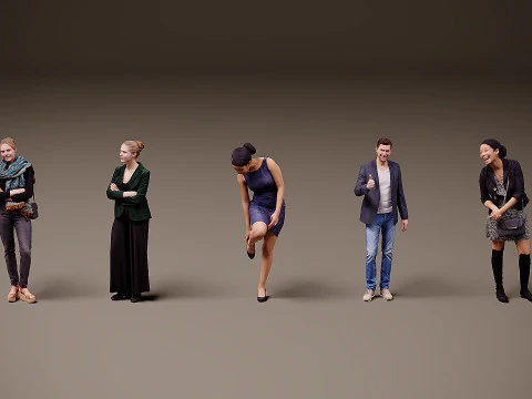 Collection of people x 5 02 3D Model