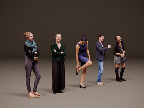 Collection of people x 5 02 Modèle 3D