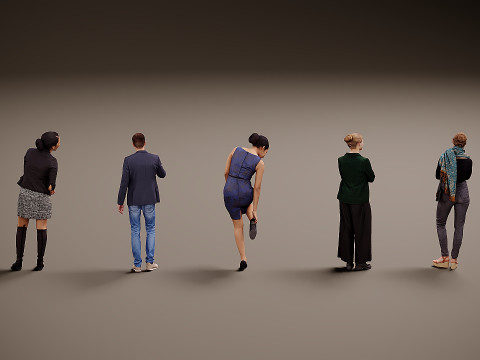Collection of people x 5 02 Modèle 3D