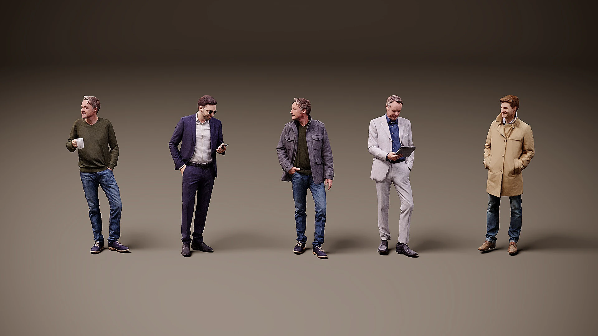 Collection of people x 5 3D Model .c4d .max .obj .3ds .fbx .stl .blend 