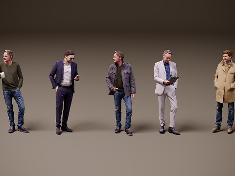 Collection of people x 5 Modelo 3D