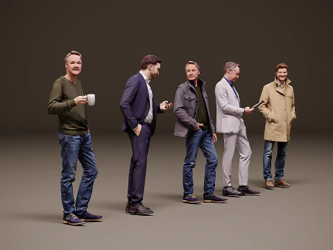 Collection of people x 5 3D Model