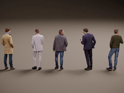 Collection of people x 5 3D Model