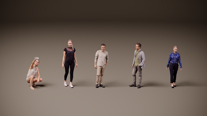 Collection of people x 5 04 3D Модель .c4d .max .obj .3ds .fbx .stl .blend 