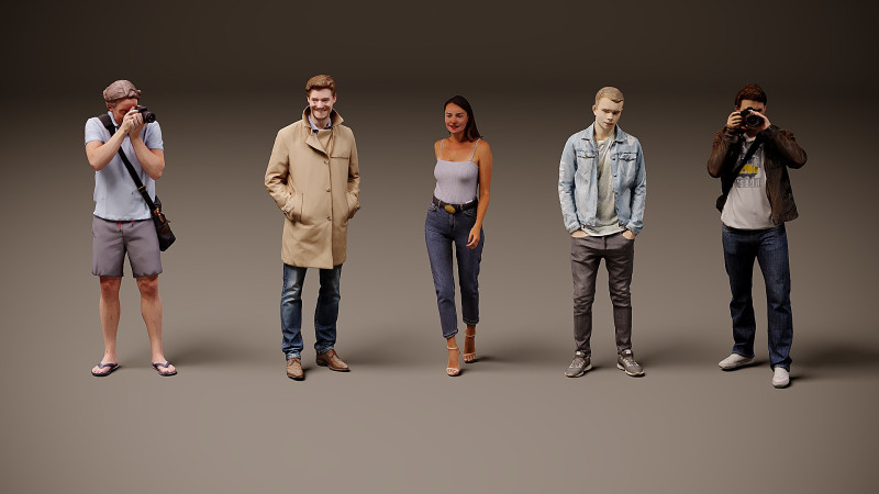Collection of people x 5 05 Modèle 3D .c4d .max .obj .3ds .fbx .stl .blend