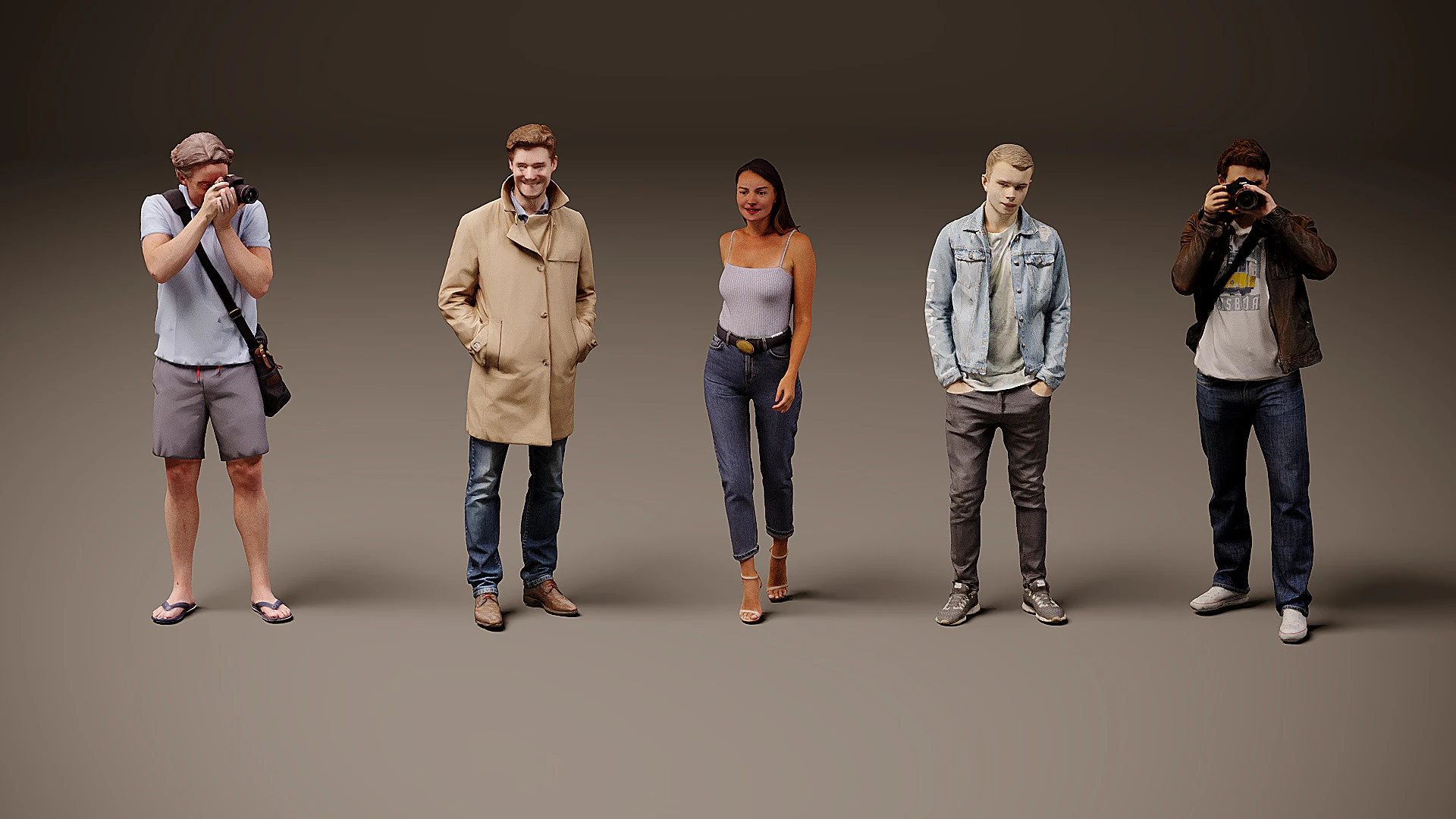Collection of people x 5 05 3D Model .c4d .max .obj .3ds .fbx .stl .blend 