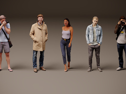 Collection of people x 5 05 Model 3D
