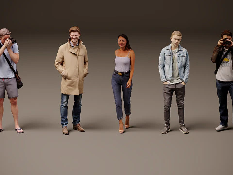Verzameling van mensen x 5 05 3D Model