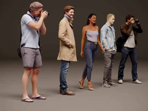 Collection of people x 5 05 3D Model