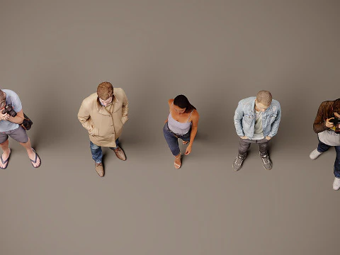 Collection of people x 5 05 3D Model