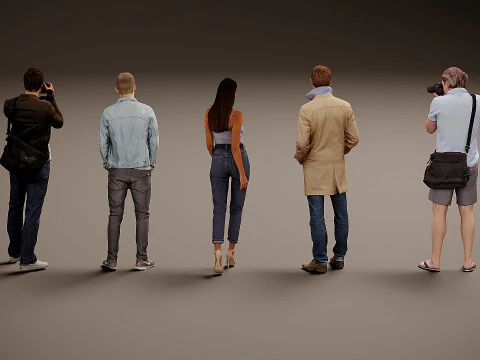 Collection of people x 5 05 3D Model