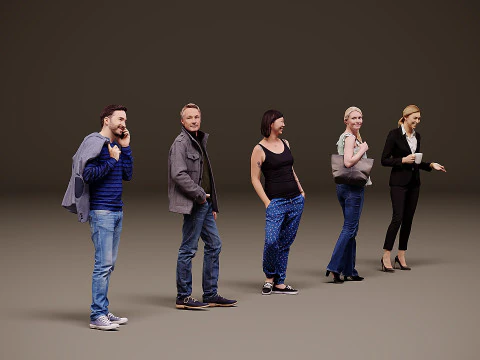 Collection of people x 5 06 3D Model