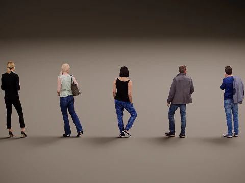 Collection of people x 5 06 3D Model