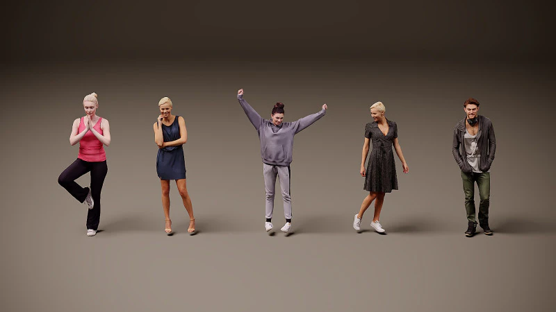 लोगों का संग्रह x 5 3D मॉडल .c4d .max .obj .3ds .fbx .stl .blend