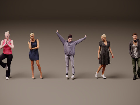 Collection of people x 5 Modelo 3D