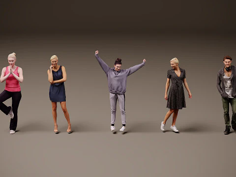 Collection of people x 5 3D Model