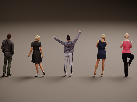 Collection of people x 5 Modelo 3D