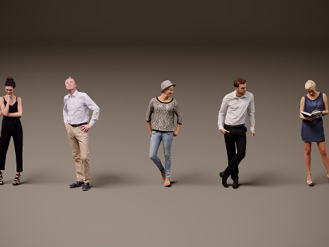 Collection of people x 5 00 Modelo 3D