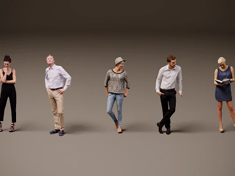 Colecci&oacute;n de personas x 5 00 Modelo 3D