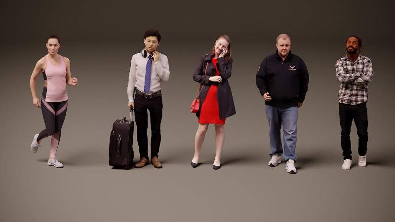 Collection of people x 5 07 3D Model .c4d .max .obj .3ds .fbx .stl .blend 