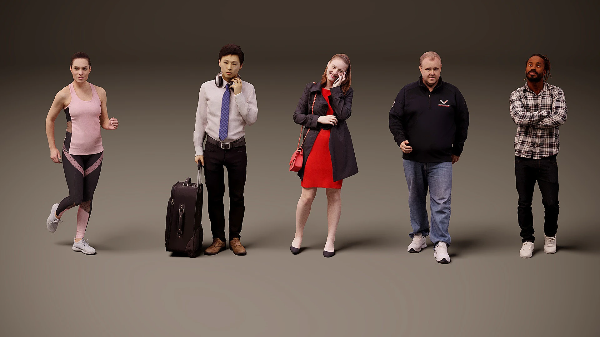 Collection of people x 5 07 3D Model .c4d .max .obj .3ds .fbx .stl .blend 