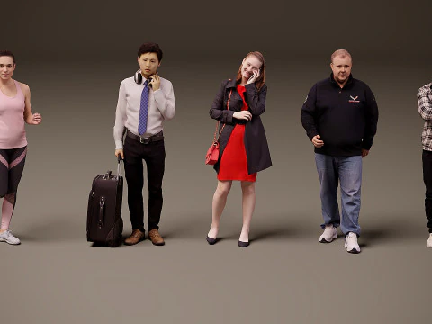 Raccolta di persone x 5 07 Modello 3D