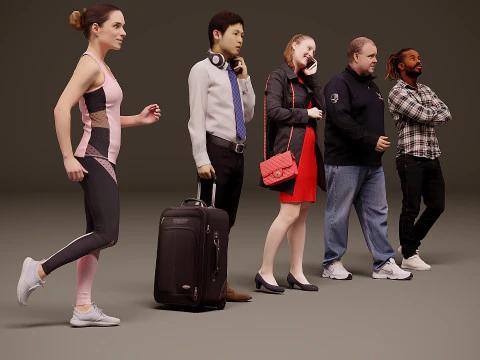 Collection of people x 5 07 3D Model