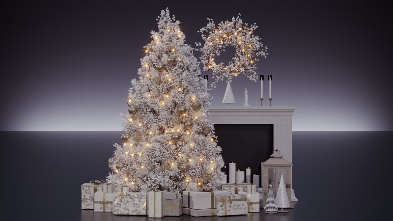 Christmas Decor 3D Model .c4d .max .obj .3ds .fbx .stl .blend 