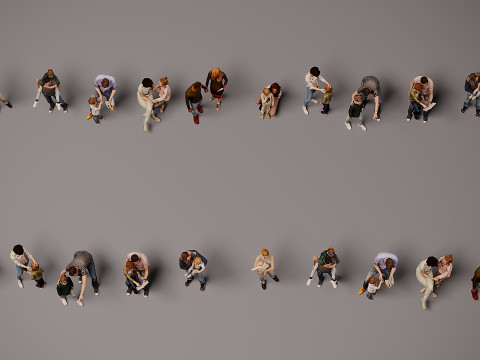 Collection of couples with children x 20 3D Модель