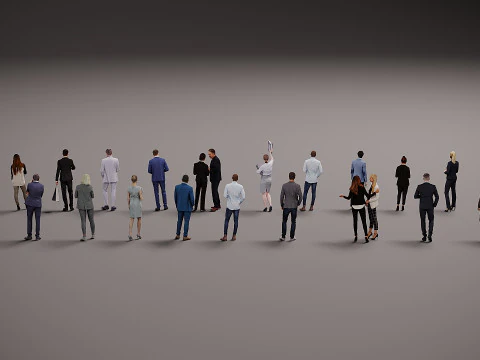 Verzameling kantoorpersoneel x 20 3D Model