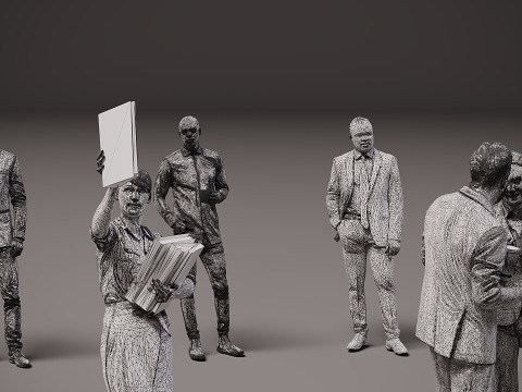Collection of office workers x 20 3D 模型