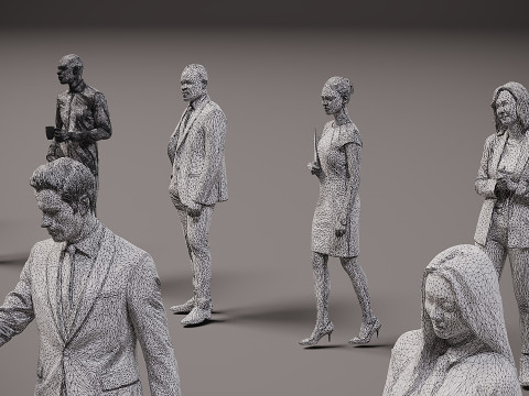 Collection of office workers x 20 3D 模型