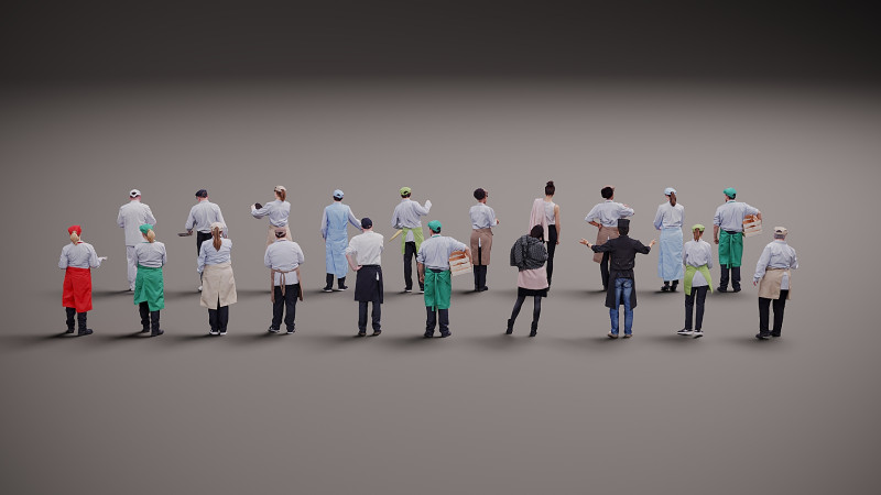 People in uniform x 20 3D Model .c4d .max .obj .3ds .fbx .stl .blend 