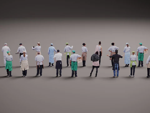 Persone in uniforme x 20 Modello 3D