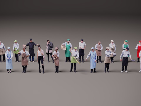 People in uniform x 20 3D Model